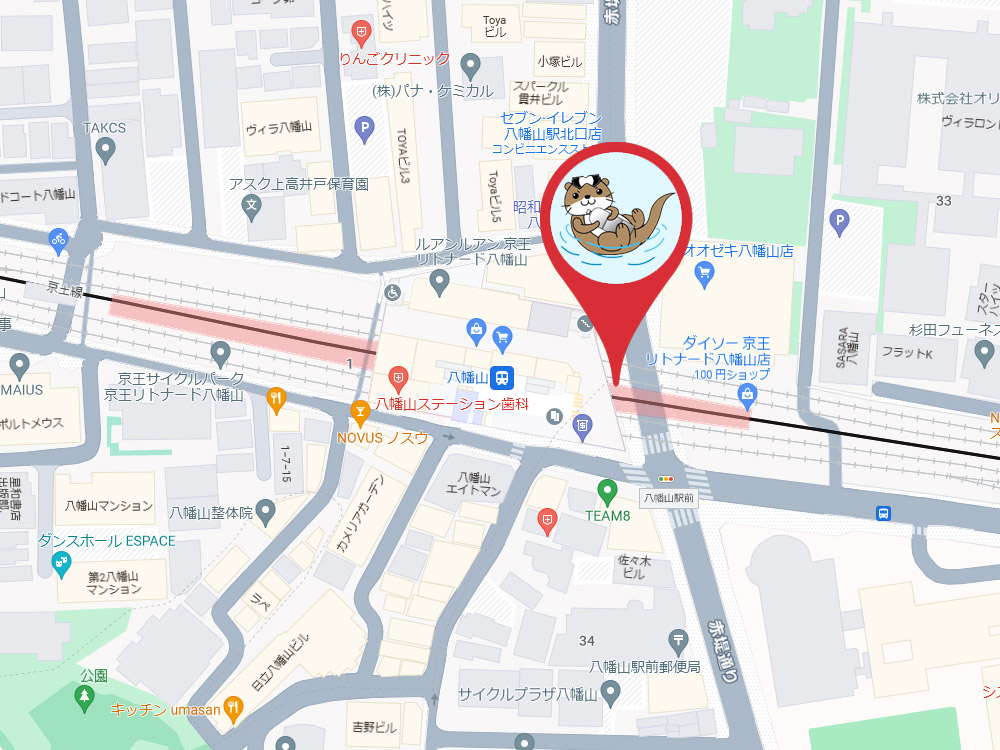 八幡山駅の集合場所の地図