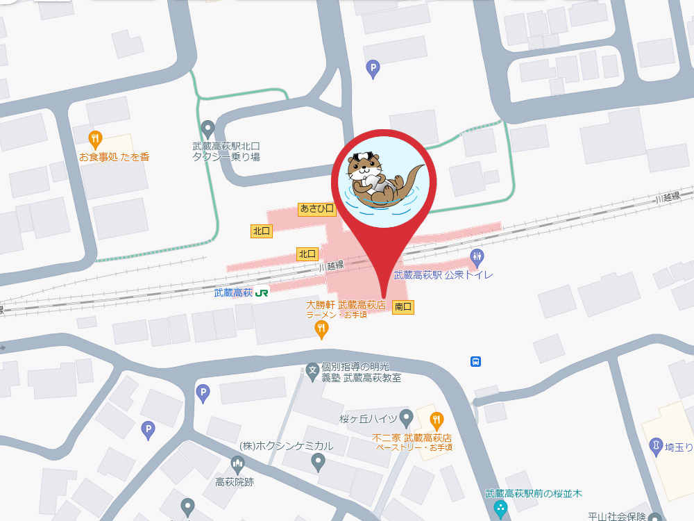武蔵高萩駅 南口の集合場所の地図