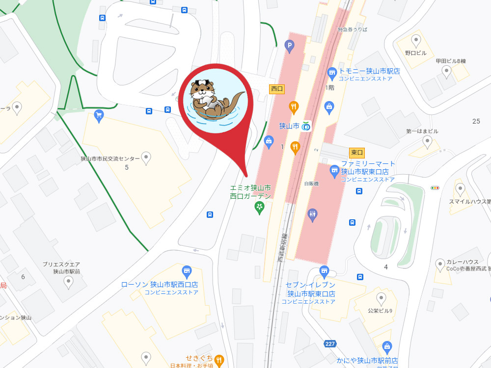 狭山市駅の集合場所の地図